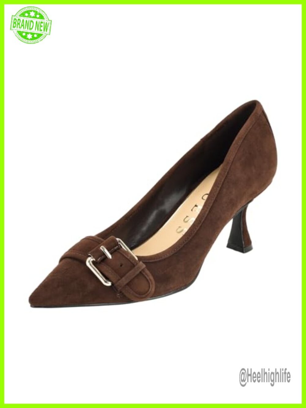 Suede Pointed Toe Kitten Heel Pump Slip-On Party Evening Shoe